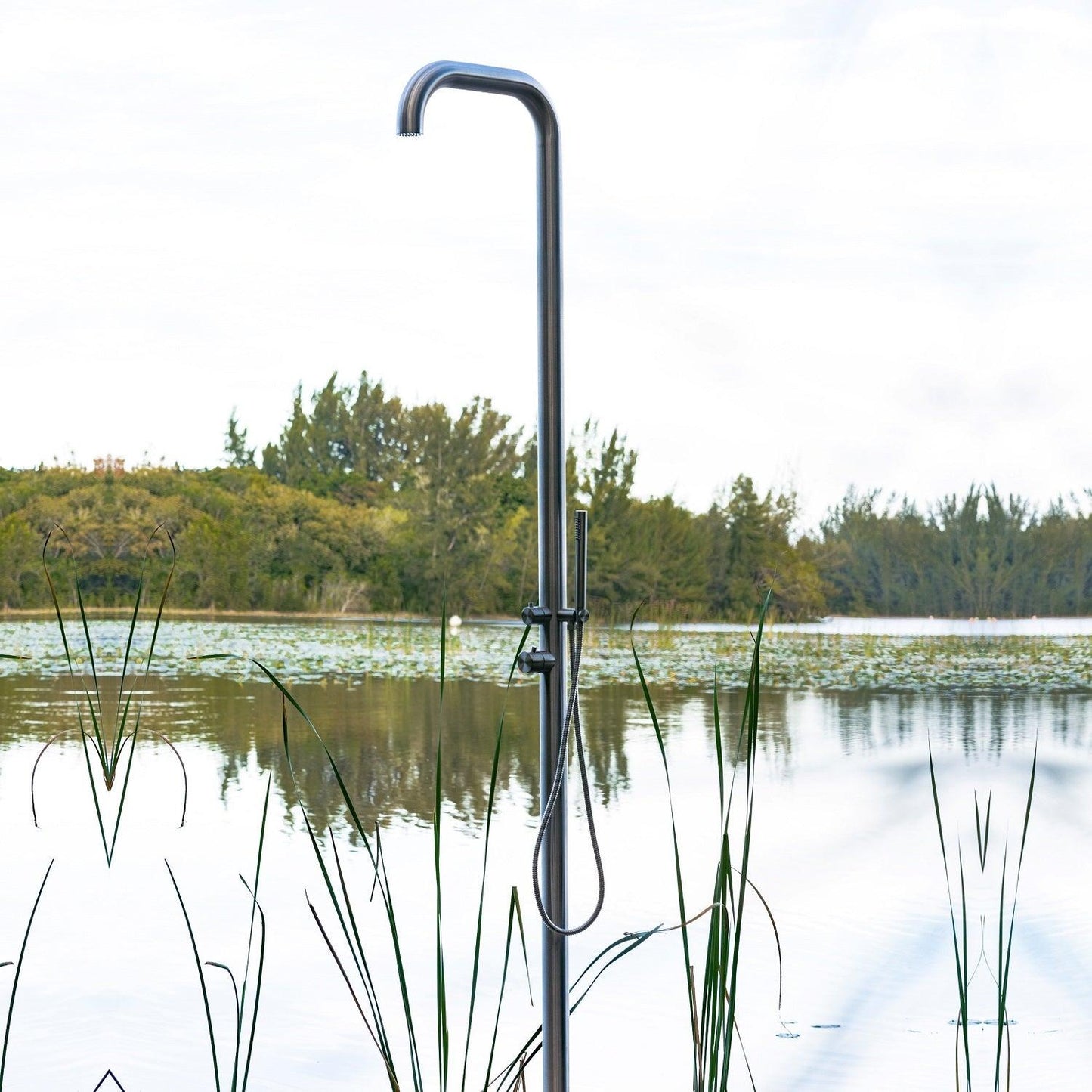 Stellar Astra Shower - Brushed 316, Freestanding, Garden, Inox, Marine Grade, Outdoor, Shower, Stainless Steel