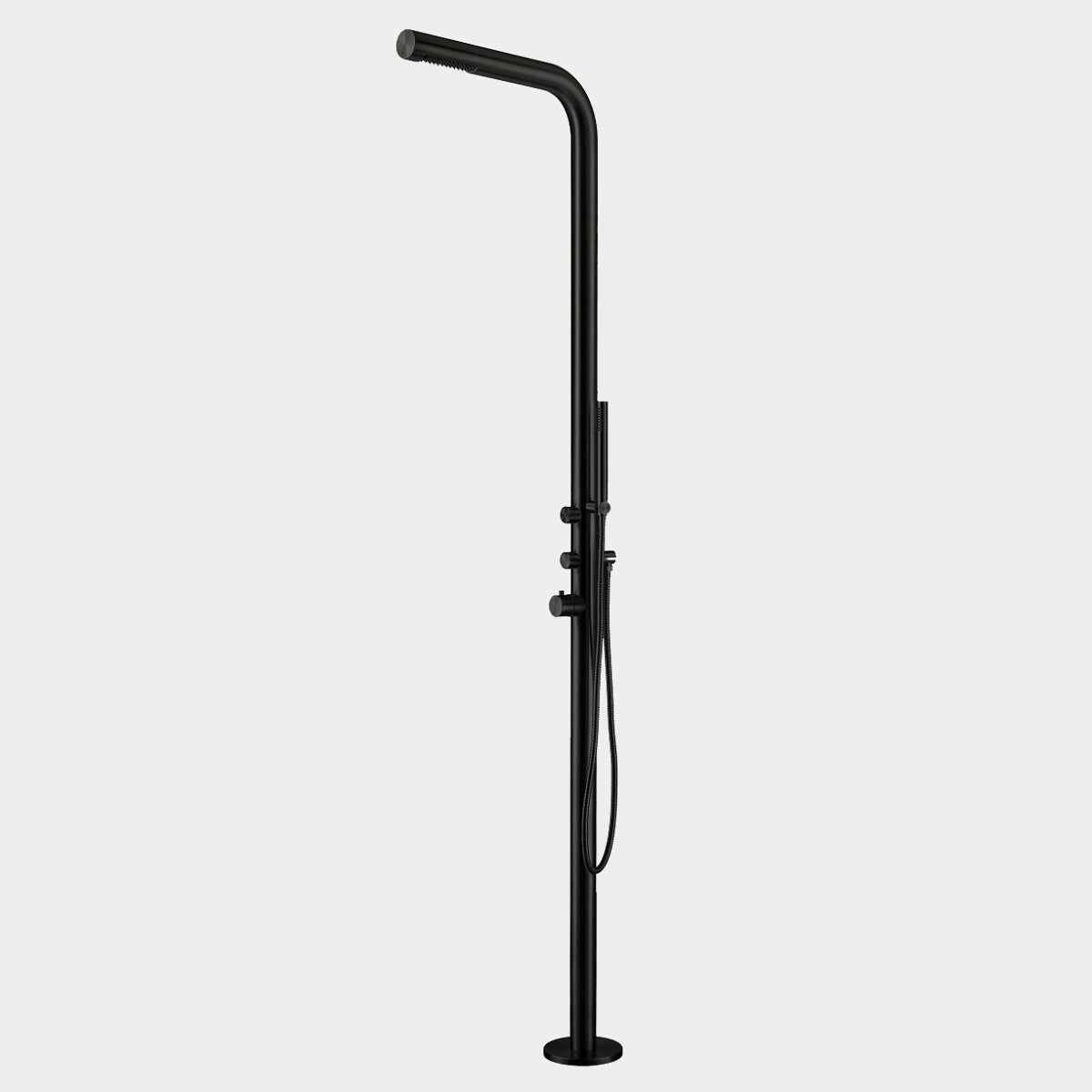 Stellar Nova Shower - Matte Black 316, Freestanding, Garden, Inox, Marine Grade, Outdoor, Shower, Stainless Steel